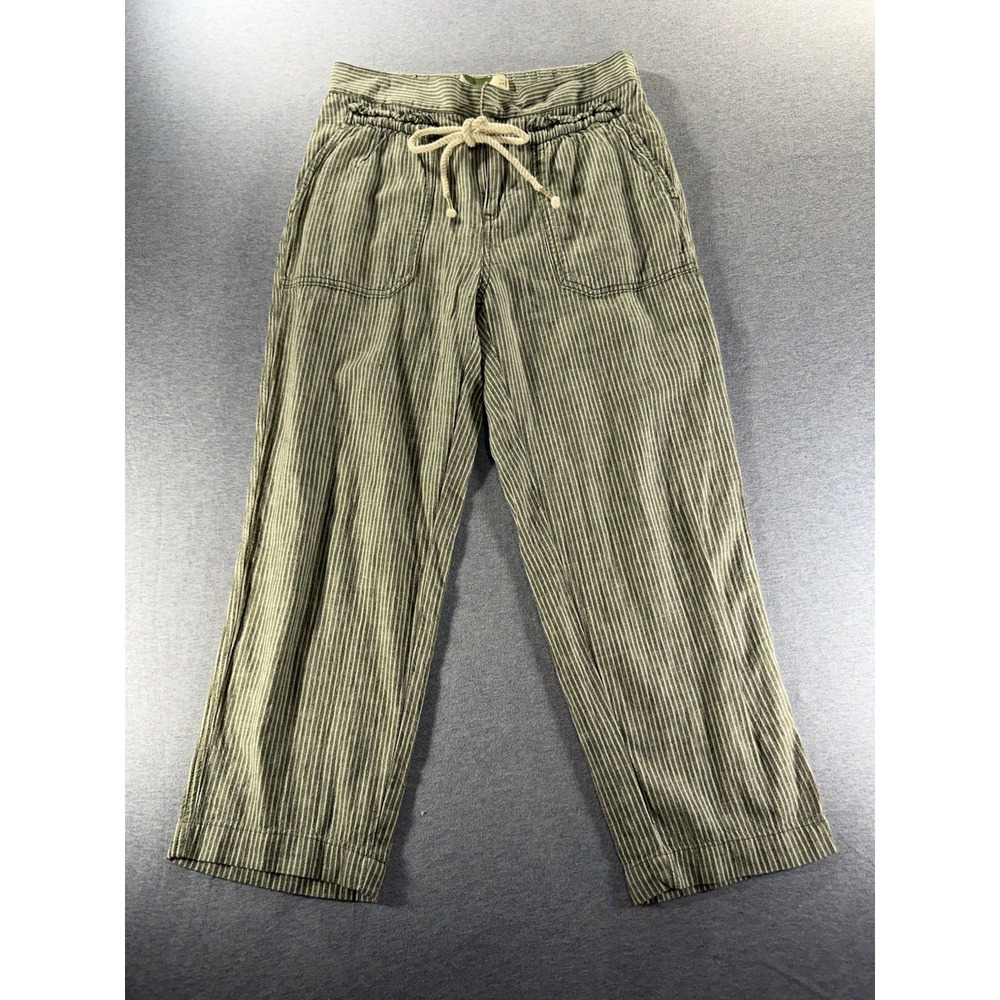 Anthropologie Seashore Linen Blend High Rise Striped Pants Size XSmall Summer